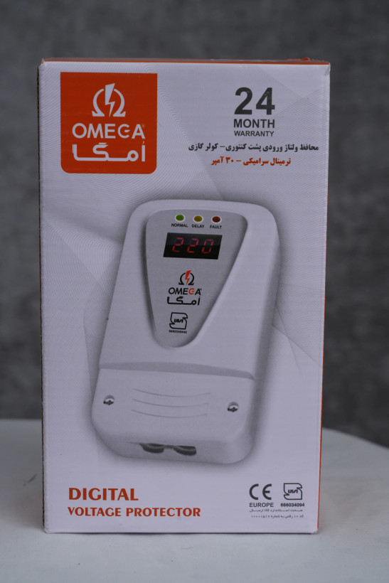محافظ ولتاژ پشت کنتوری و کولر گازی امگا مدل T6500 دیجیتال